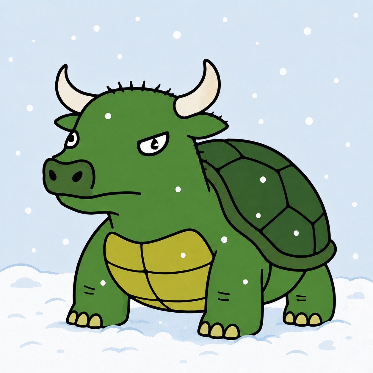 $JTurtle in the snow scene