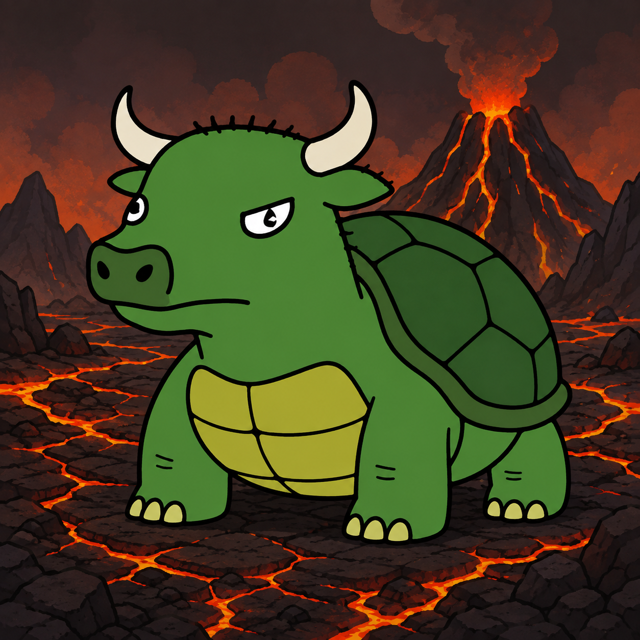 $JTurtle in the volcano scene