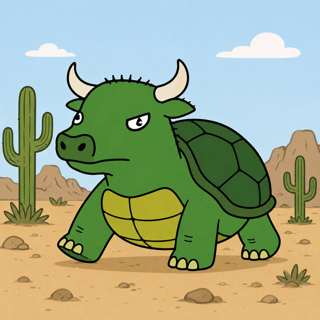 $JTurtle in the desert scene