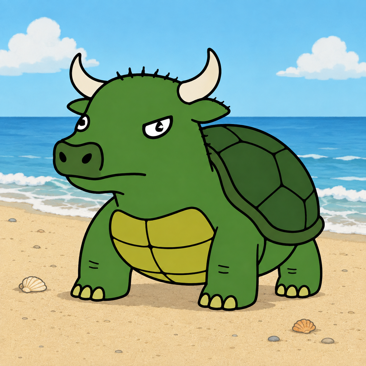 $JTurtle in the beach scene